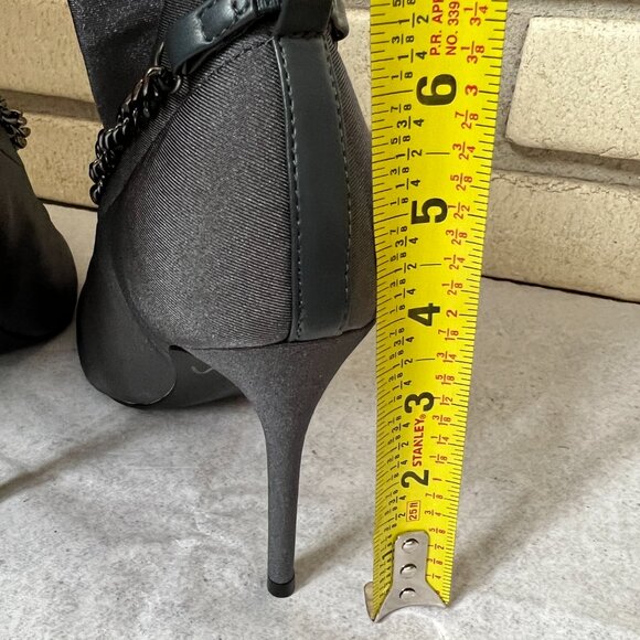 GUESS Women's Forsta Gray Satin Pointy Toe Stiletto Angle Boot, Size 7.5M - NEW - Picture 11 of 12